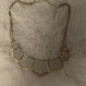 Glittery silver and gold necklace